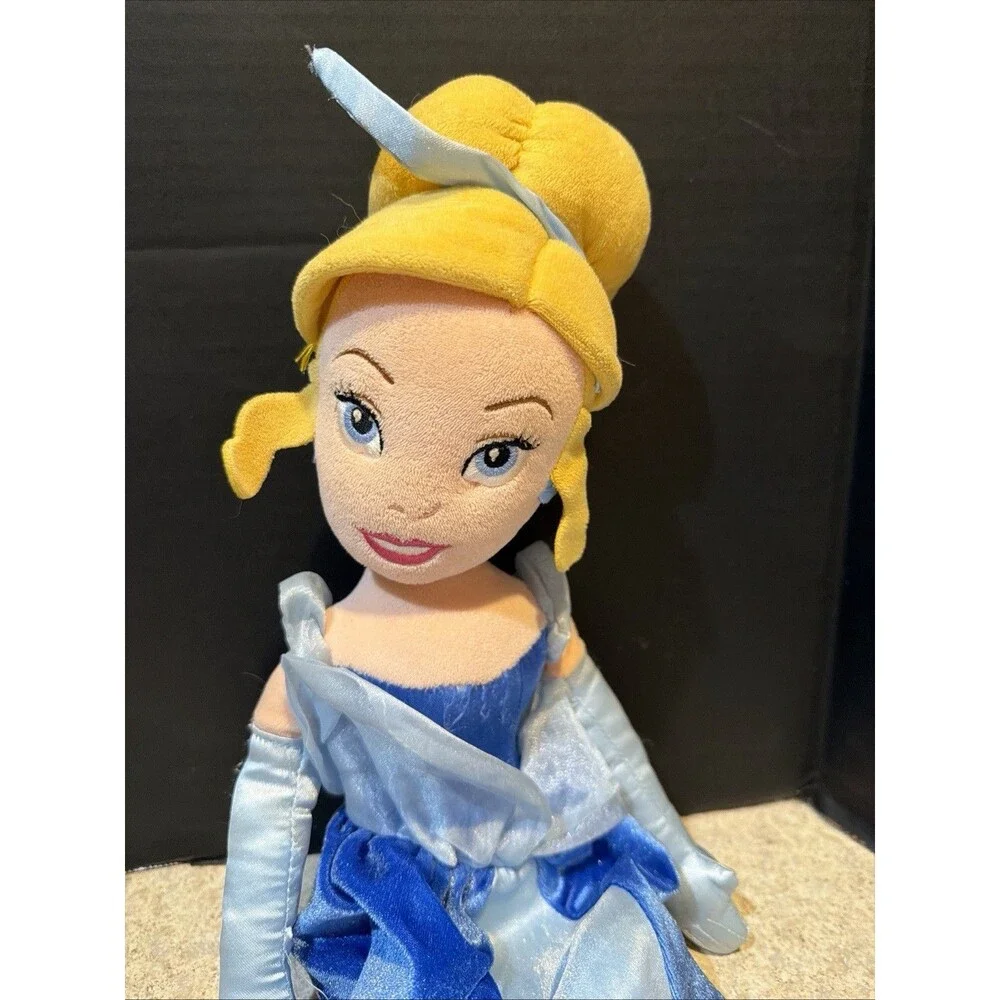 Disney Store Cinderella Plush Stuffed Doll 20” Princess Blue Dress